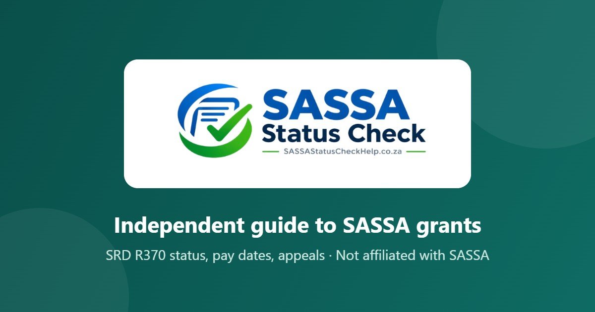 SASSA Status Check Help logo with the words Independent guide to SASSA grants